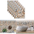 thumbnail image 1 of Tile Sticker,6 Pieces 3D Tile Sticker Waterproof Self Adhesive Sticker for Kitchen Living Room Bathroom Home Decor,20×20cm, 1 of 5