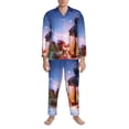 thumbnail image 3 of Naloa Lantern On Snow With Christmas Men’s Pajamas Set - Long Sleeve Button Down Sleep Shirt and Pajama Bottoms Sleepwear Set-Small, 3 of 7