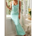 thumbnail image 6 of Yunliwuli Women Long Bodycon Dress Patchwork Sleeveless Cami Dress Summer Backless Slit Party Dress, 6 of 10