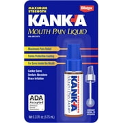Kank-A Mouth Pain Liquid, Maximum Strength, 0.33 Fl Oz  Canker Sore Medicine, Includes Applicator, Forms Protective Coating for Mouth Sores, Maximum Pain Relief