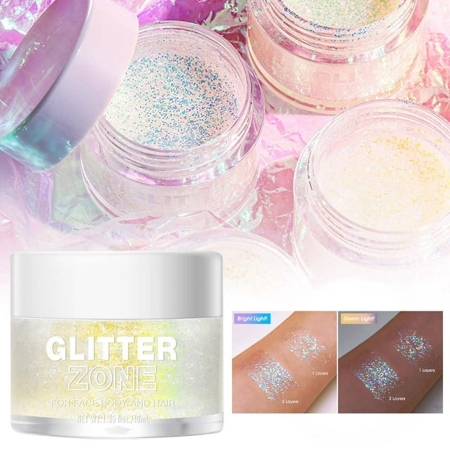 WIFKLSIIPG Colorful High Gloss Gel Liquid Eyeshadow Purpose Glitter Eyeshadow Gel for Face and Body