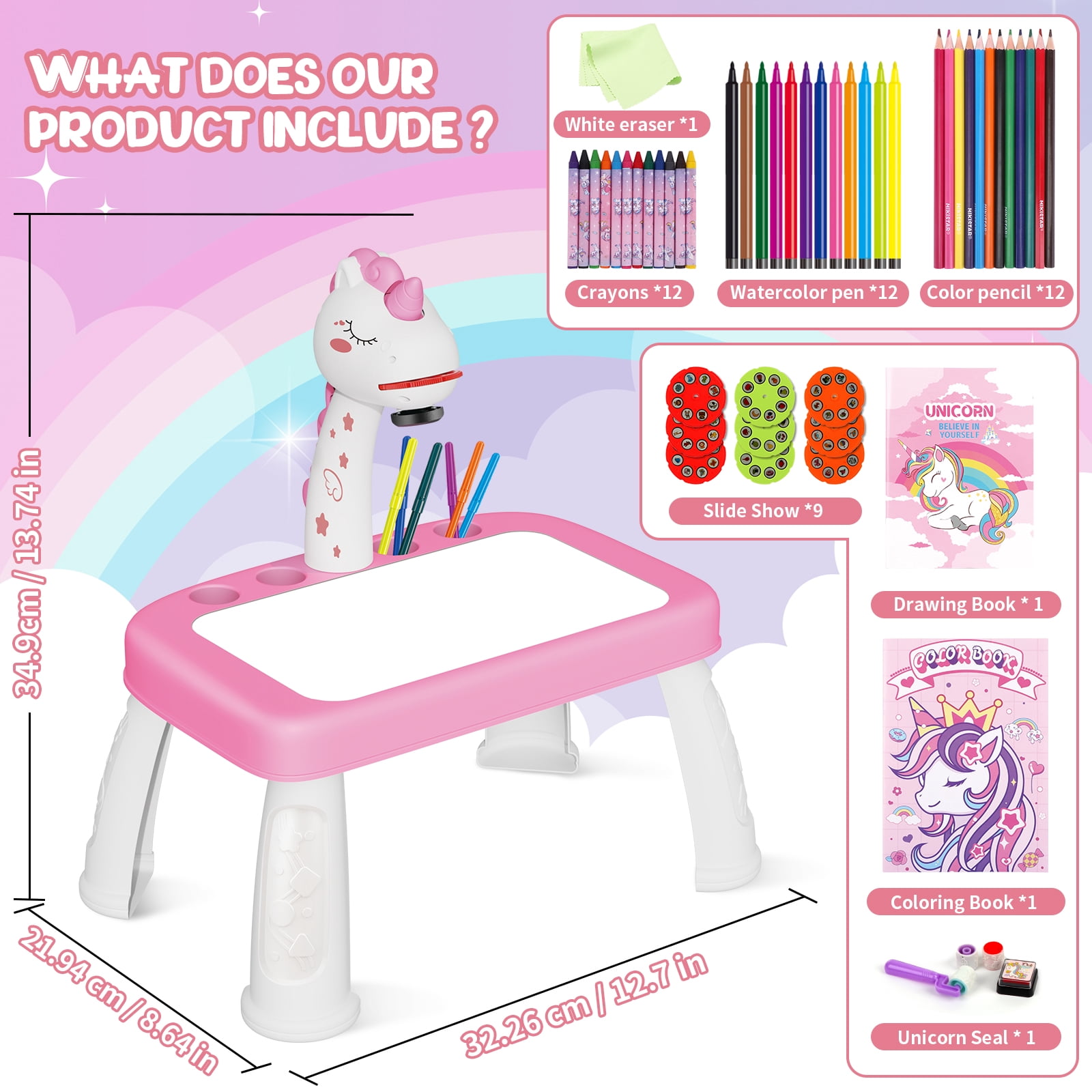 Sumsoltic Unicorn Drawing Projector Art and Craft Kit for 3+ Years