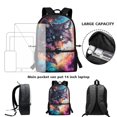 thumbnail image 4 of Jeiento Galaxy Wolf School Bags for Boys 7-10 10-12 Kids Backpack Set with Lunch Box Pencil Case Elementary School Back Pack Purse Preschool Kindergarten Bookbag Travel Daypack, 4 of 7