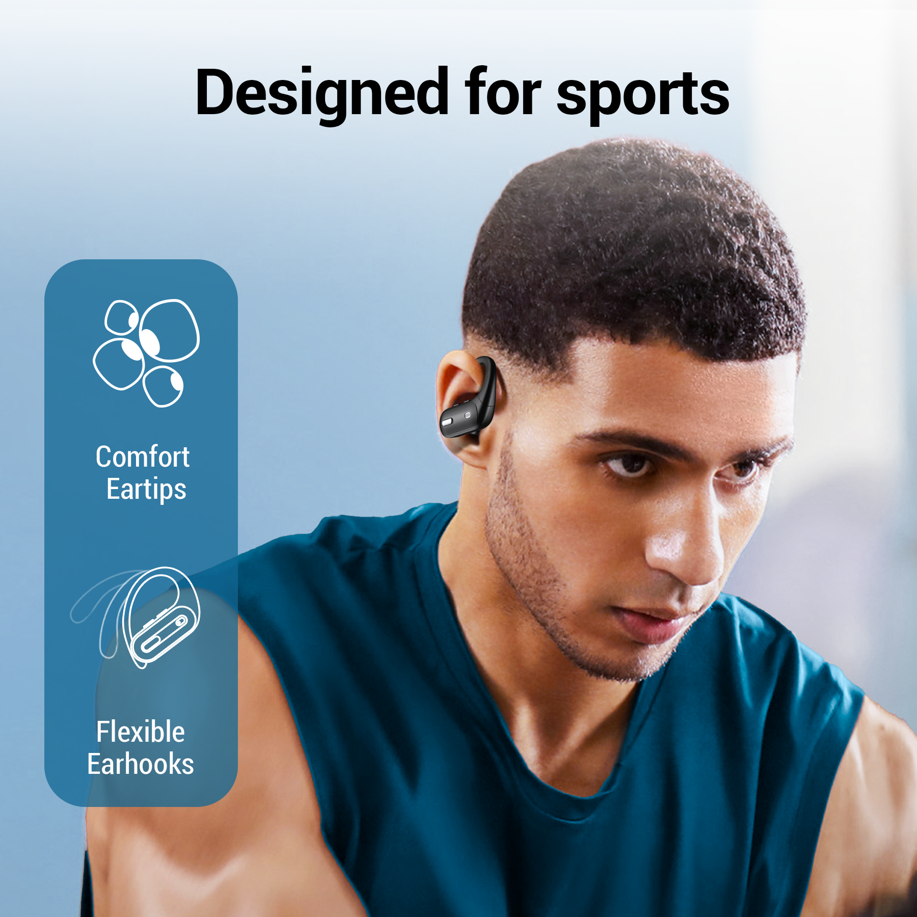 Veatool Active Noise Cancelling Earbuds, 60H Battery, Black photo 3