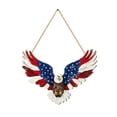 thumbnail image 2 of Natural Solid Wood Front Door Welcome Sign Star Wreath Round Patriotic Decor for Independence Day Rustic Home Decorations Wooden Door Hanging Pendant with Rope for Wall Entryway Display, 2 of 6