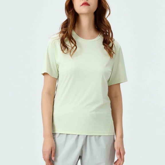 Handshe Unisex Quick-Dry T-Shirt, Solid Color Cooling Stretch Skin-Friendly for Outdoor Casual Fitness Training and Daily Wear