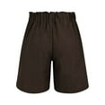 thumbnail image 6 of vigerkar Women's Summer Casual Linen Bermuda Shorts Baggy Comfy Lightweight Buttons Straight Leg Shorts with Pockets Coffee, M, 6 of 6