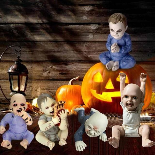 SCZ Halloween Adornos Decorativos de Resina para Coche Muñecas Fantasmas de Terror Festival Fantasma Trucos de Casa Encantada