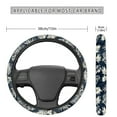 thumbnail image 5 of Kuiaobaty Monstera Palm Leaf Blue Pattern Sweat Absorption Car Steering Wheel Cover Fit Most Van SUV Truck Car Wheel Cover Vehicle Wheel Protector Automotive Accessories, 5 of 6