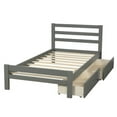 thumbnail image 3 of Twin Platform Bed Frame with Two Storage Drawers, Baysitone Wood Twin Bed Frame with Wood Slat Support, 3 of 7