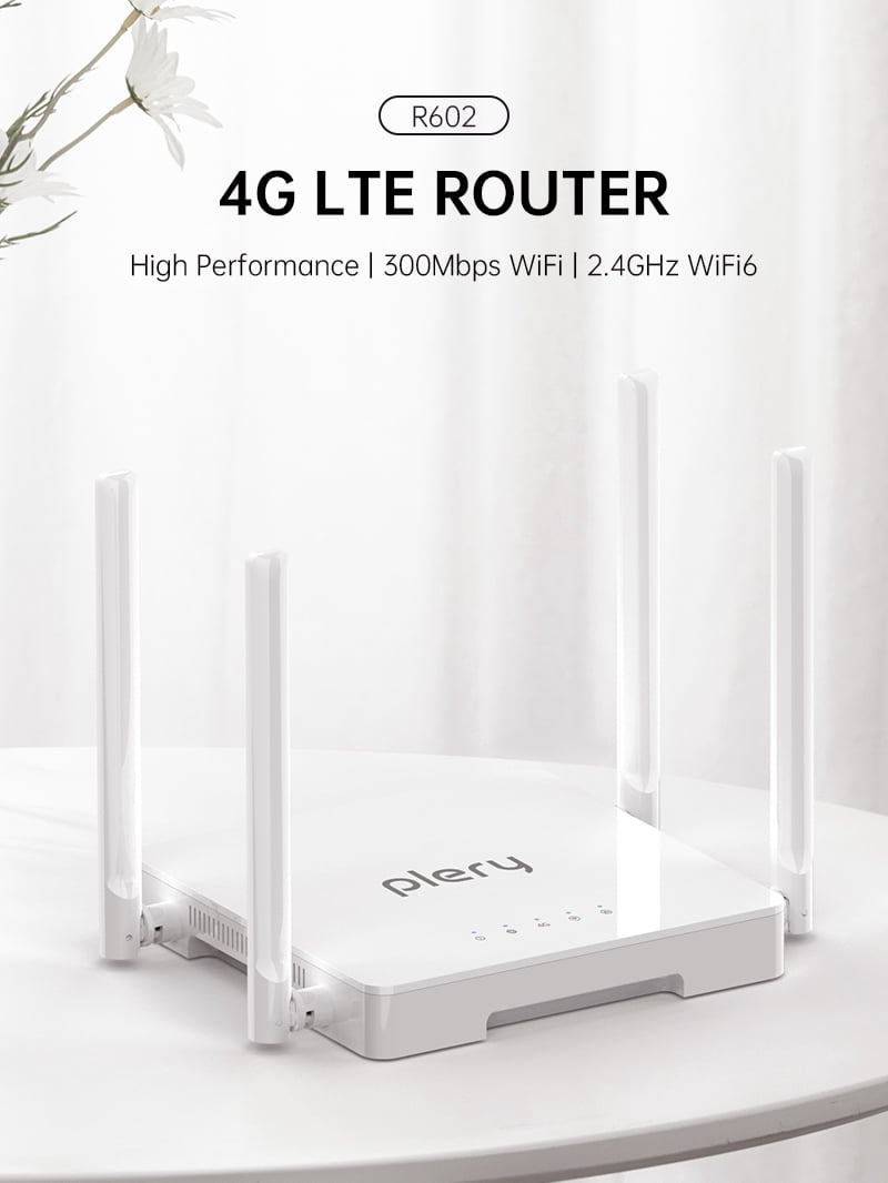 4G LTE WIFI6 Router 300Mbps With Sim Card Slot WiFi Modem 802.11ax With 4*5dBi High Gain Antennas use For Home/dormitory/bedrooms R602