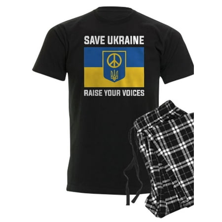 

CafePress - Save Ukraine Raise Your Voices - Men s Dark Pajamas