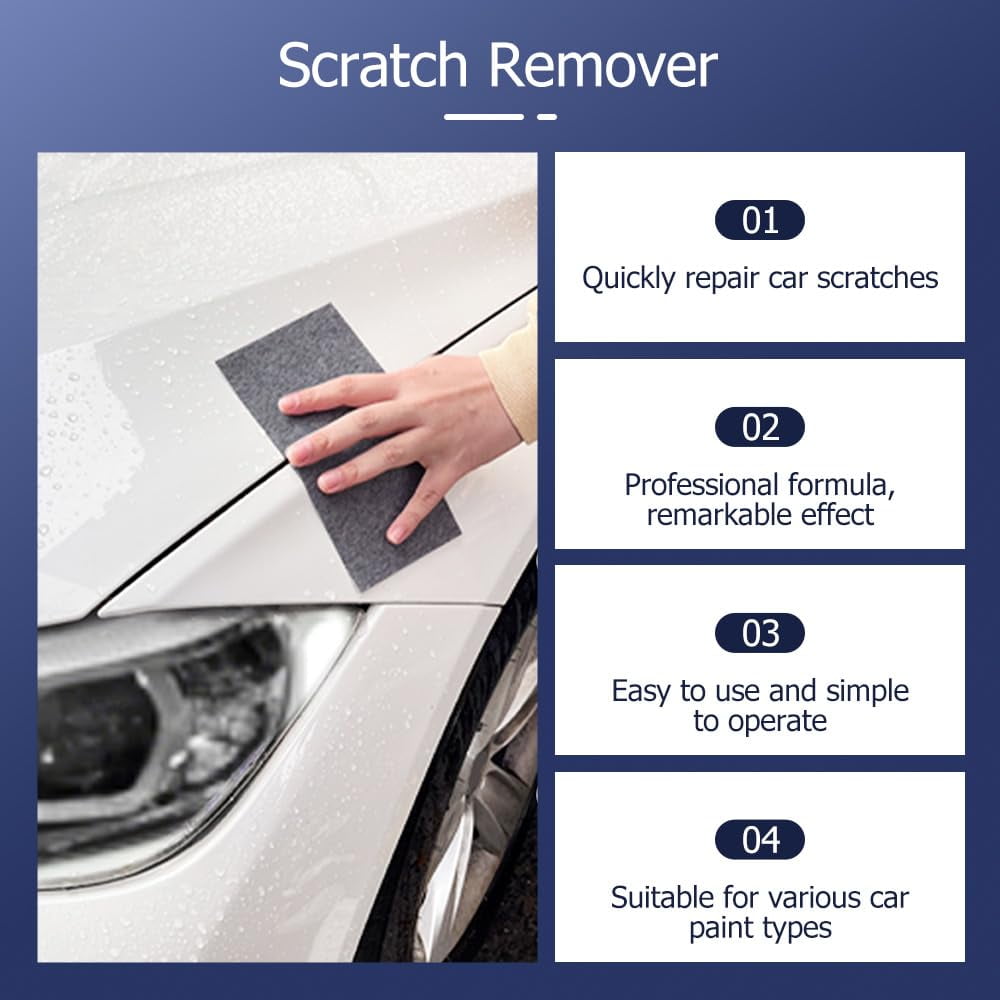 2026 New Nano Sparkle Cloth Car Scratch Remover, Car Paint Scratch Repair Paste, Cars Scratches Repair Paste Polishing Wax Nano Sparkle Cloth for Vehicle(3PC)