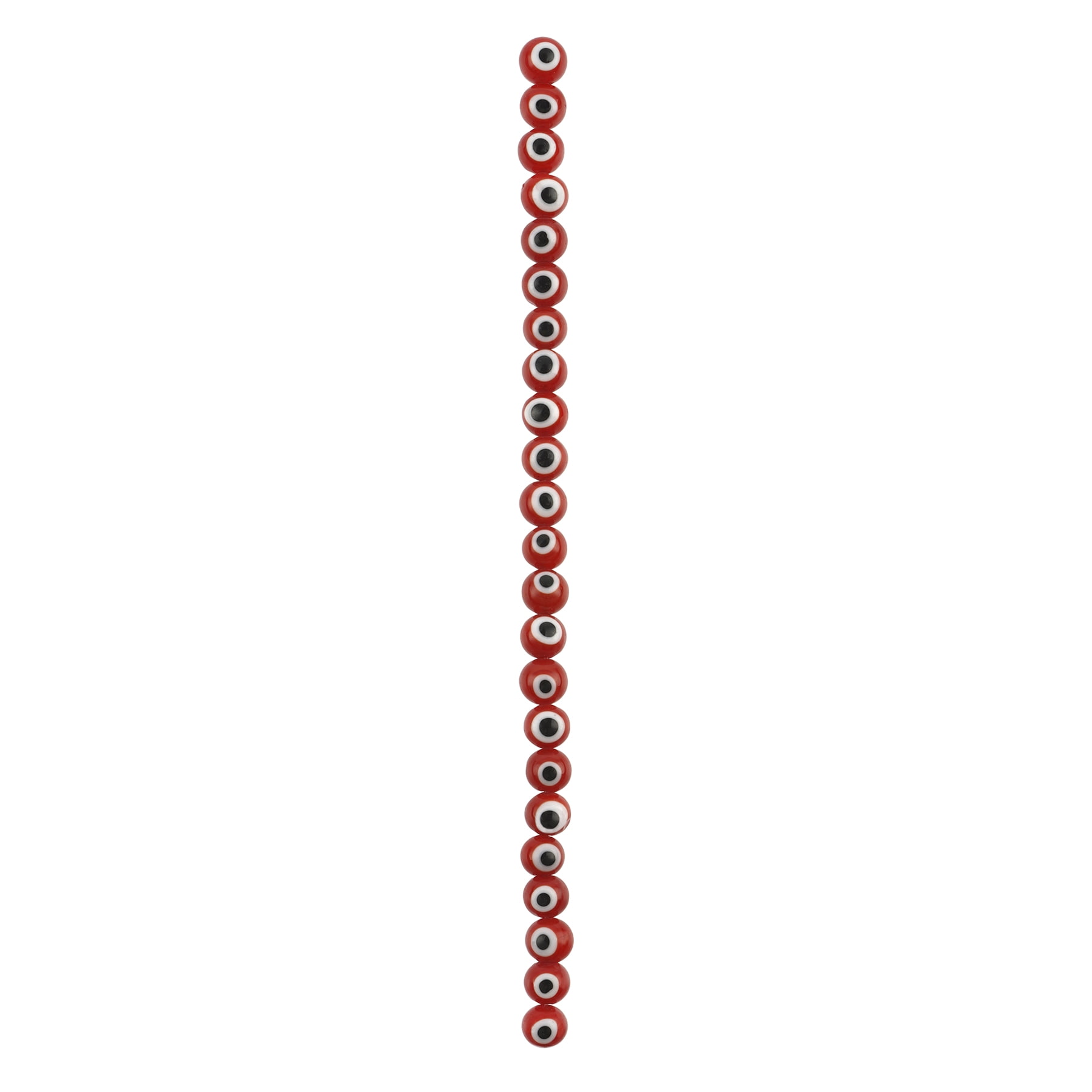 Bead Landing Lampwork Glass Round Evil Eye Beads, 8mm, 12 Pack