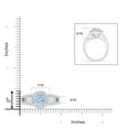thumbnail image 4 of Angara Natural 1.12 Ct. Aquamarine with Diamond Halo Ring in 14K White Gold for Women (Ring Size: 3), 4 of 9