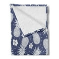 thumbnail image 2 of Fruits Soft Flannel Fleece Blanket, Exotic Pineapple Floral Hyacinth Vintage Summer Holiday Botanical Beauty Design, Cozy Plush for Indoor and Outdoor Use, 60" x 80", Lavender White, by Ambesonne, 2 of 5