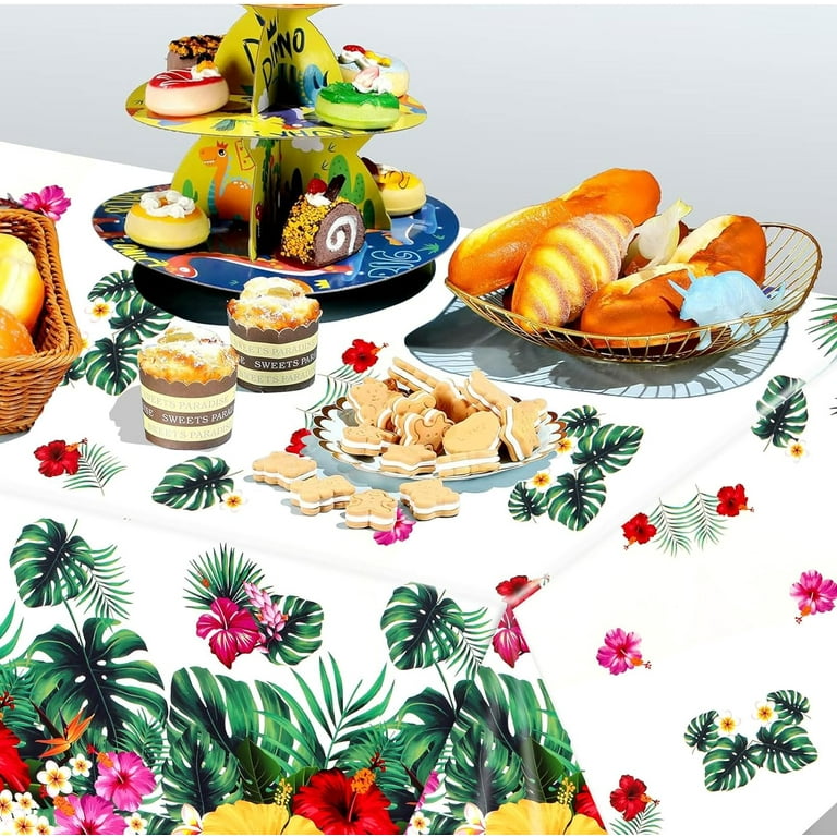 HOWAF 133PCS Hawaiian Luau Party Supplies, Tropical Dinnerware Set
