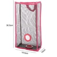 thumbnail image 4 of Hanging Grocery Bag Holder Plastic Bags Storage Dispenser Organizer for Kitchen(Rose Red S), 4 of 6