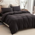thumbnail image 5 of Pure Era Duvet Cover Set,Jersey Cotton Ultra Soft As T-Shirt 100% Cotton Bedding Set King Size Dark Deep Brown( 1 x Duvet Cover,2 x Pillow Shams), 5 of 6