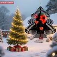 thumbnail image 3 of Stylized Metal Hanging Christmas Tree Wind Spinner - Abstract Zigzag Design with Vibrant Flowers for Garden Decor, 3 of 7