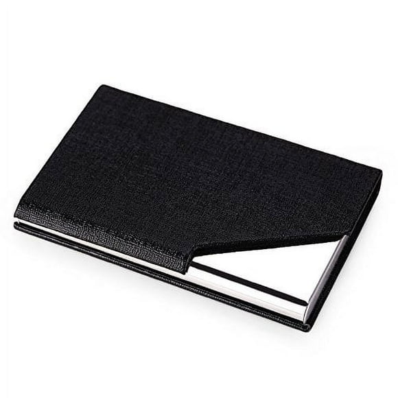 Simyoung Étui pour Cartes d'Affaires - Étui Multi-Cartes en Cuir PU et Acier Inoxydable Portefeuille Porte-Cartes d'Identité/porte-Cartes pour Hommes et Femmes - Noir