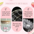 thumbnail image 3 of Instagram Glass Cup with Lid and Straw, 450ml Ribbed Tumbler with Bow or Rose, Aesthetic Drinking Glass for Flat Lay Photos, 3 of 6