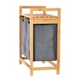 thumbnail image 3 of ToiletTree Products Bamboo Dual Sliding Compartment Laundry Hamper, Gray, 3 of 11