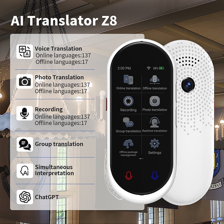 Pocketalk Translator Offline Language Translator Device, No WiFi Needed ...