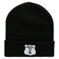 thumbnail image 5 of Route US 6 Embroidered 12 Inch Long Knitted Beanie - Black OSFM, 5 of 5