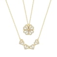 thumbnail image 1 of Collar sencillo de trébol de cuatro hojas de corazón a corazón, cadena de clavícula de moda para mujer, collar con colgante plegable de dos usos, 1 of 5