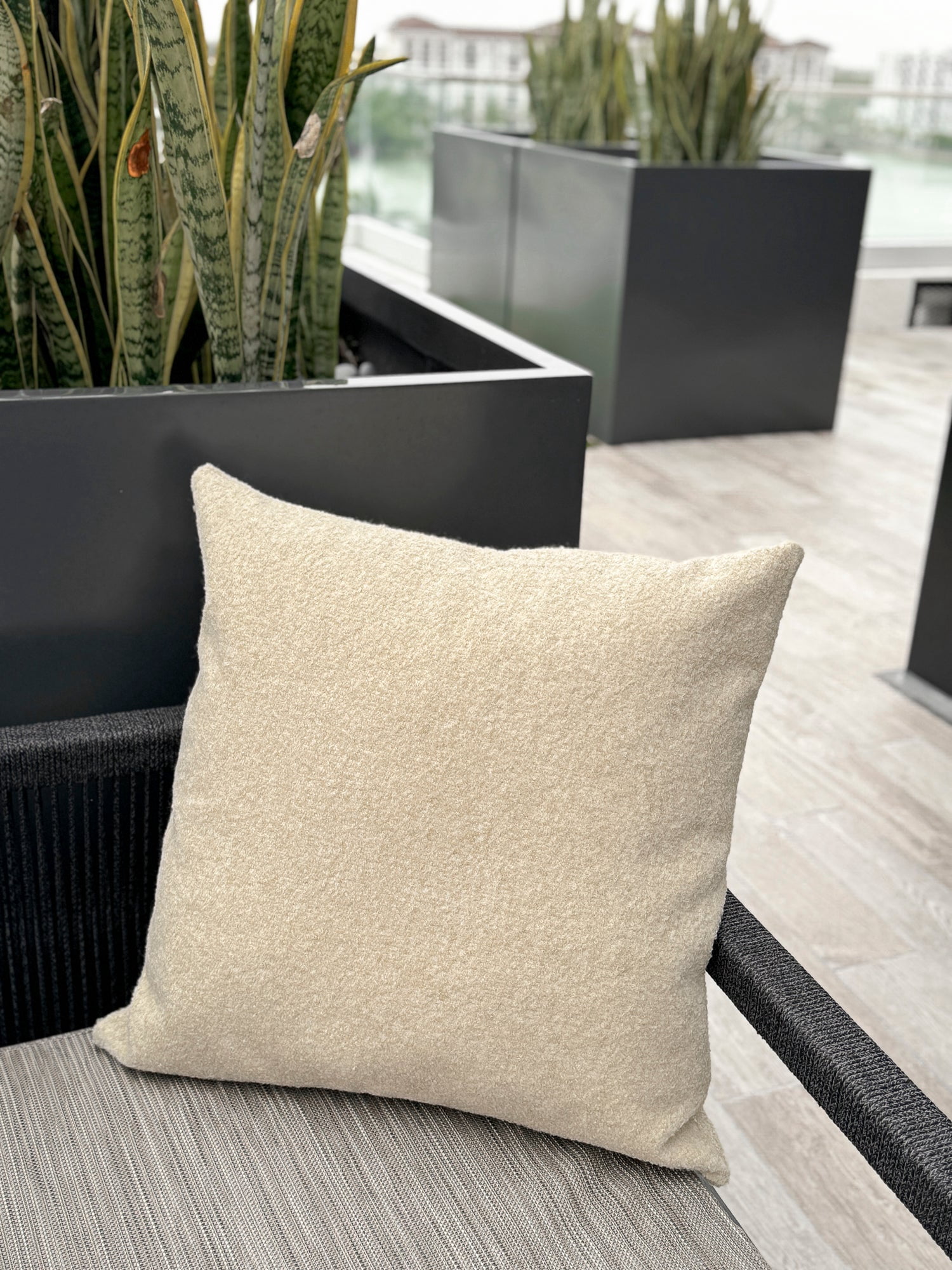 Beige Boucle 24x24 Indoor Outdoor Pillow Default Title