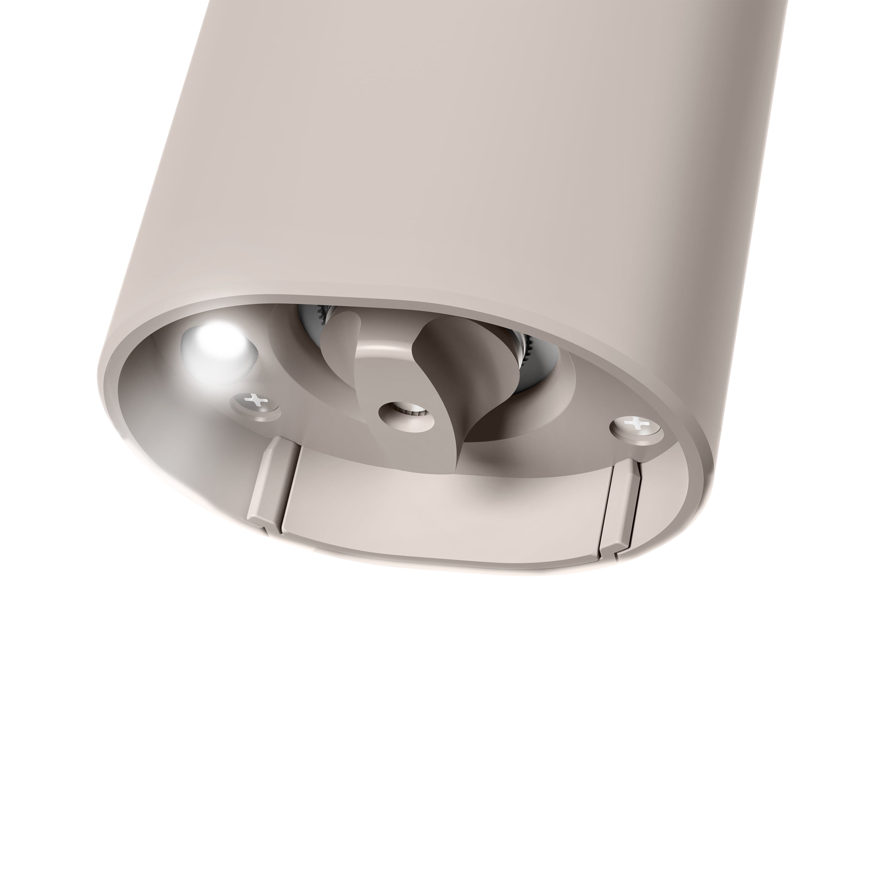 Beautiful 3-Piece Rechargeable Electric Salt and Pepper Grinder Set with Charging Base, Porcini Taupe by Drew Barrymore