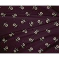 thumbnail image 4 of oneOone Polyester Lycra Plum Fabric Leaves & Flower Floral Sewing Material Print Fabric By The Yard 56 Inch Wide, 4 of 4
