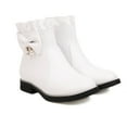 thumbnail image 7 of Women Fashion Waterproof Snow Boots Ladies Cute Fashion Bow Solid Color Flat Round Toe Square Heel Short Student Style Boots, 7 of 7