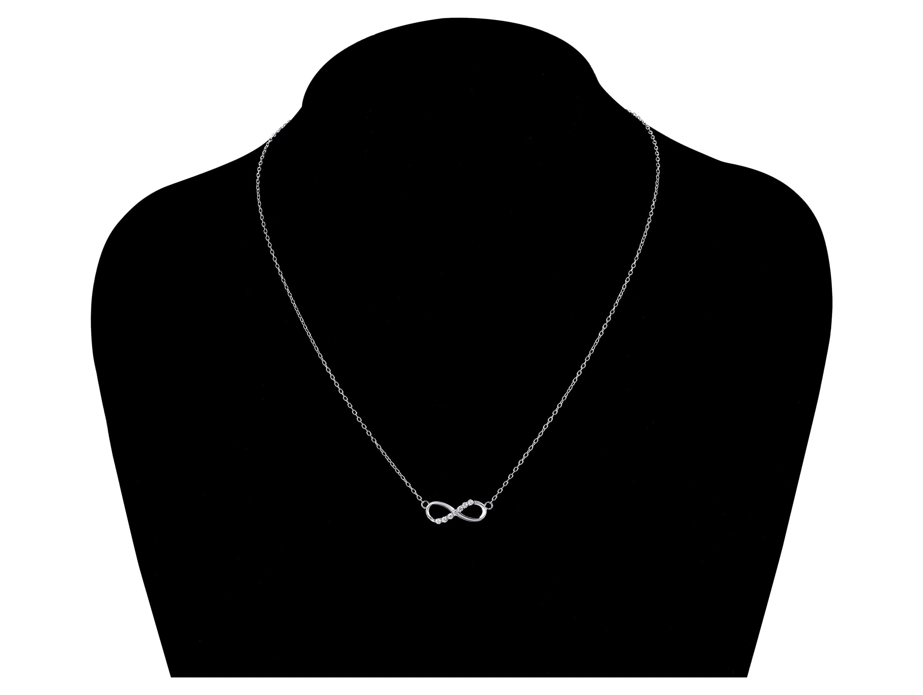 Brilliance Fine Jewelry Simulated Diamond Sterling Silver Infinity Pendant
