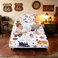 thumbnail image 5 of Manfei Cartoon Patriotic Cat Twin Sheets, US Flag Fireworks Stars Bedding, Red Blue White, Navy Reversible 3-Piece (1 Flat Sheet, 1 Fitted Sheet and 1 Pillowcase), 5 of 6