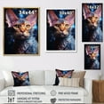 thumbnail image 4 of Designart "Dreamy Devon Rex Cat" Animals Cat Floater Framed Wall Art Living Room, 4 of 5