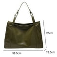 thumbnail image 2 of Tote Señoras Niñas Bolso de Hombro Grande Bolsillo Bolso de Cuero de PU para Trabajo Playa Almuerzo Viajes Comprasverde, 2 of 7