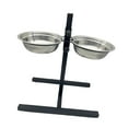thumbnail image 2 of Comedero de metal para perros, soporte antideslizante para comida y agua, cuencos dobles para mascotas, soporte para cachorros grandes, medianos y, 2 of 8