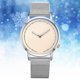thumbnail image 2 of Reloj de negocios simple de moda para hombres y mujeres Reloj de pulsera con banda de aleación de cuarzo (plateado y blanco), 2 of 3