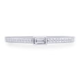 thumbnail image 2 of 1/10 CT Baguette Aand Round Cut White Natural Diamond Stackable Band Ring In 10K Solid White Gold (Color: I-J, Clarity: I2-I3, 0.10 Cttw) -5, 2 of 6