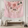 thumbnail image 5 of Pink Roses Romantic Large Tapestry for Bedroom Wall Hanging Tapestry, Watercolor Botanical Floral Ceiling Backdrop Tapestries Poster Blanket Wall Decor for Teens Room Living Room Dorm 86" x 104", 5 of 8