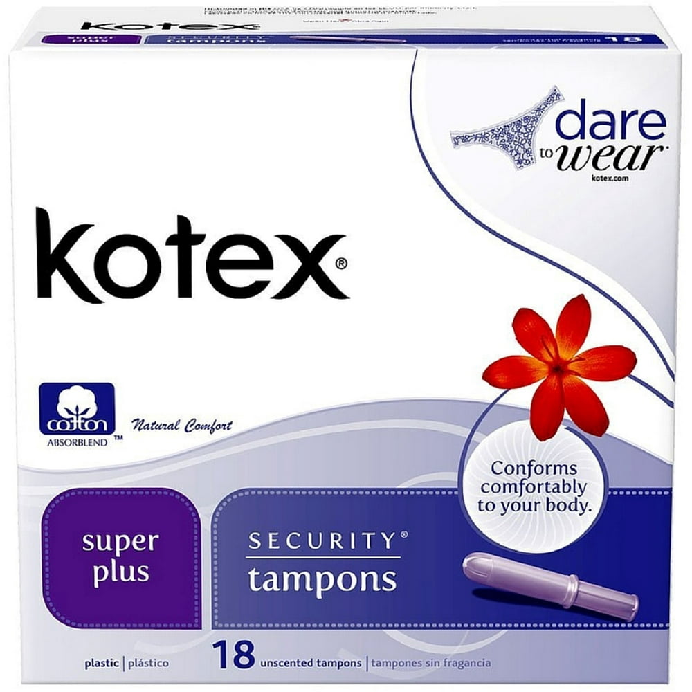 Kotex Super Plus Security Tampons, Unscented 18 ea (Pack of 6