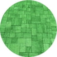thumbnail image 1 of Ahgly Company Indoor Square Patterned Neon Green Area Rugs, 3' Square, 1 of 6