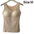 thumbnail image 1 of Ropa interior chaleco térmico Top sin mangas tanque cálido invierno mujeres cuerpo delgado con cojín en el pecho, 1 of 5