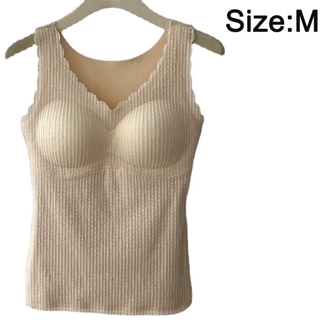 Ropa interior chaleco térmico Top sin mangas tanque cálido invierno mujeres cuerpo delgado con cojín en el pecho