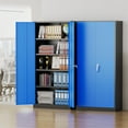 thumbnail image 2 of Pataku Metal Storage Cabinet, 71" Garage Cabinet with Doors and Shelves Lockable Steel Multifunctional Cabinets, File Cabinets for Home, Office, Garage, Warehouse(Dark Blue), 2 of 18