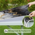 thumbnail image 6 of Black White Gold Marble Pattern Square Fitted Tablecloth with Elastic Edge,Square Table Cover,Washable Elastic Table Cover for Home Kitchen Party Decor 34"x34", 6 of 6