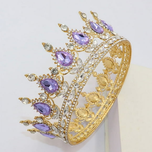 Zhuge Tiara de boda para novia, diadema de princesa, corona nupcial, joyería para el cabello con diamantes de imitación de cristal, decoración para princesa, novia, cumpleaños, graduación, boda (N)