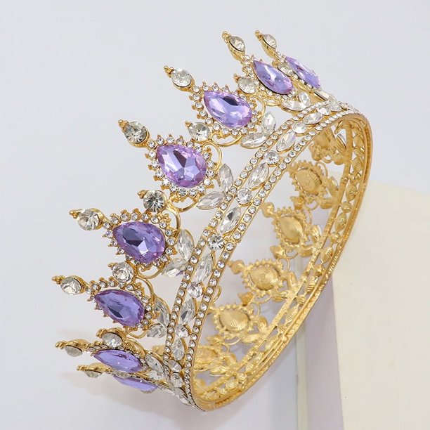 Zhuge Tiara de boda para novia, diadema de princesa, corona nupcial, joyería para el cabello con diamantes de imitación de cristal, decoración para princesa, novia, cumpleaños, graduación, boda (N)